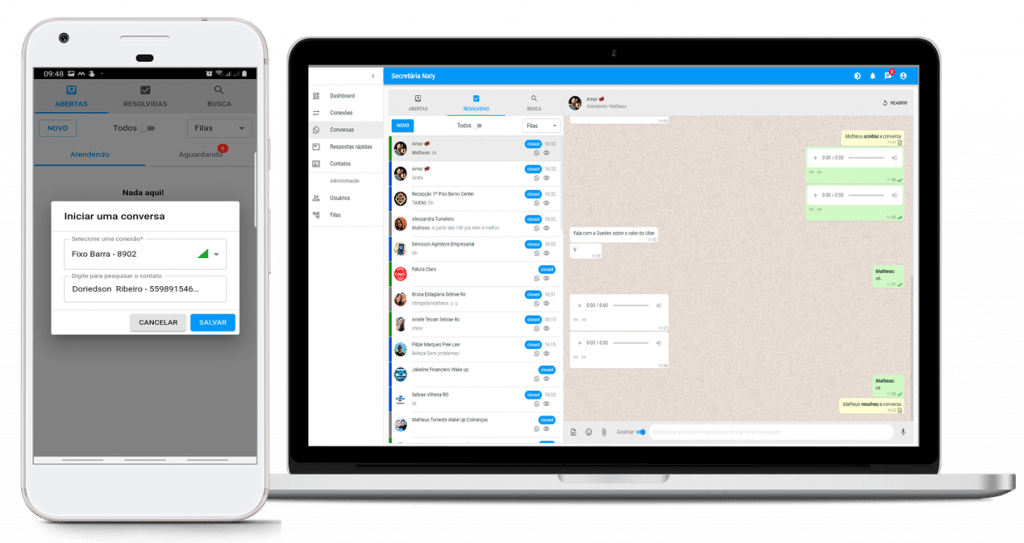 Whatsapp multi usuários, Bot de Atendimento, Plataforma de Atendimento | Secretária Naty